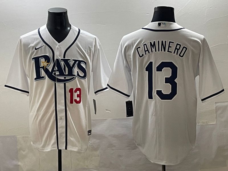 Men 2025 Tampa Bay Rays #13 Caminero White Game Nike MLB Jersey style 2->tampa bay rays->MLB Jersey